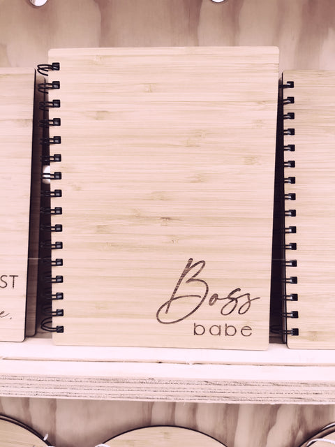 A5 Bamboo Cover Notebook - BOSS BABE