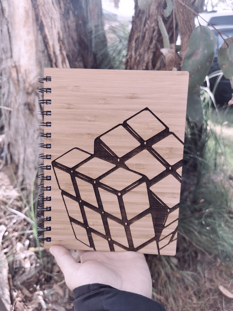 A5 Bamboo Cover Notebook - RUBIX'S CUBE