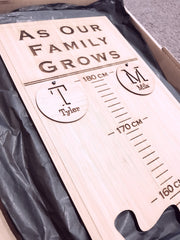 AS OUR FAMILY GROWS  Wall Ruler - Personalised - Lets Etch