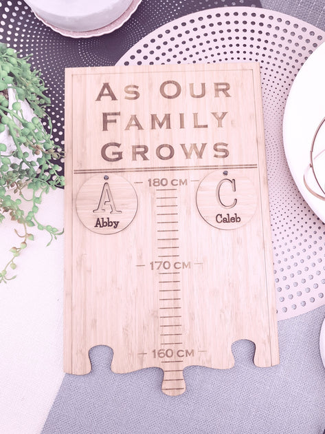 AS OUR FAMILY GROWS Wall Ruler - Personalised By Lets Etch | Shop ...