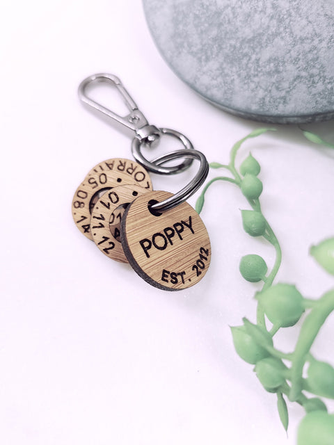 Bamboo Rings Keyring - Lets Etch