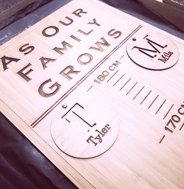 AS OUR FAMILY GROWS Wall Ruler - Personalised By Lets Etch | Shop ...