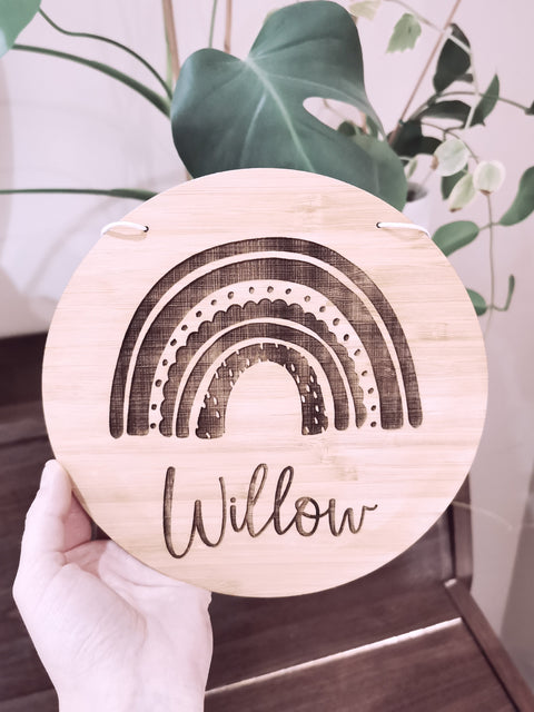 Name It - Rainbow - WILLOW PLAQUE - Let's Etch