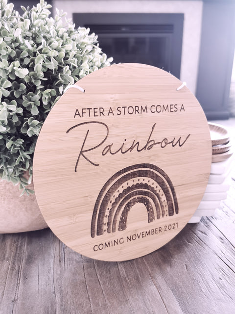 After a storm comes a Rainbow Plaque - Personalised - Let's Etch