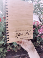 A5 Bamboo Cover Notebook - LITTLE SPARKLE - Let's Etch