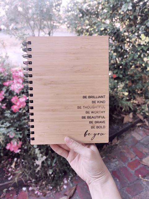 A5 Bamboo Cover Notebook - BE YOU - Let's Etch