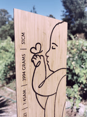 Scale 1:1 Angel Baby Memorial Plaque - Personalised - Let's Etch
