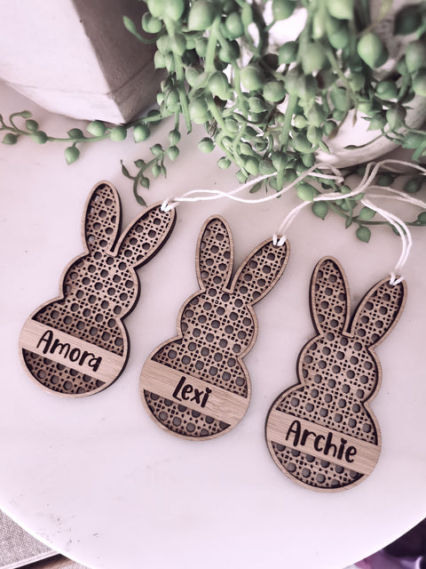 Bunny Easter Tag - Personalised - Let's Etch