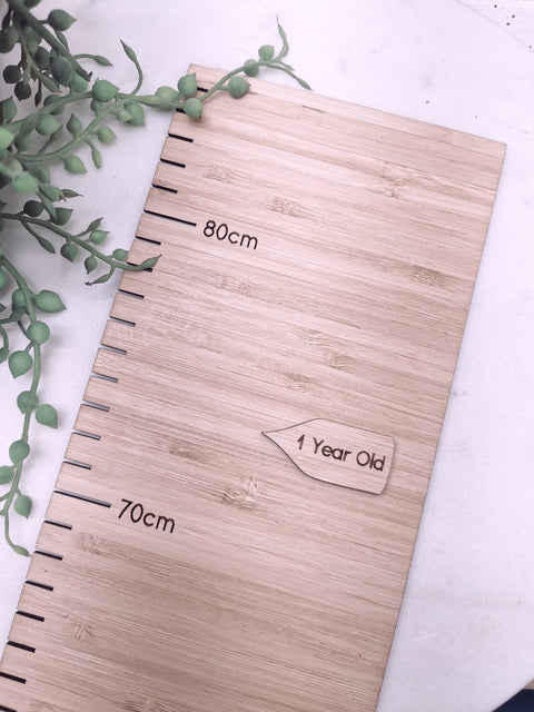 NARROW WALL RULER - Floral Design - Personalised - Lets Etch