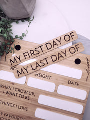 First Day / Last Day Boards - Interchangeable - Let's Etch