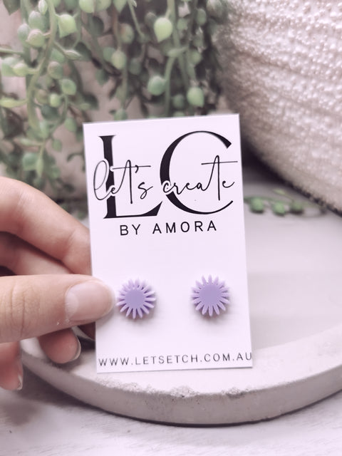 12mm Flower Acrylic Studs - Design 3