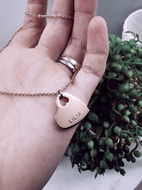 EVIE - Heart Pendant Necklace (CHILD) - Lets Etch