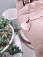 EVIE - Heart Pendant Necklace - Lets Etch